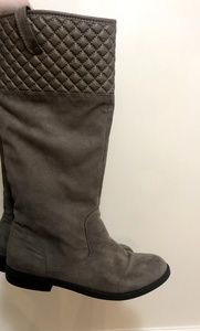 Taupe suede boots